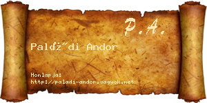 Paládi Andor névjegykártya